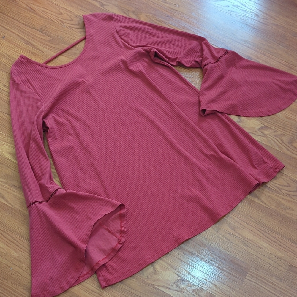 Women's Bell Sleeve Top - Red